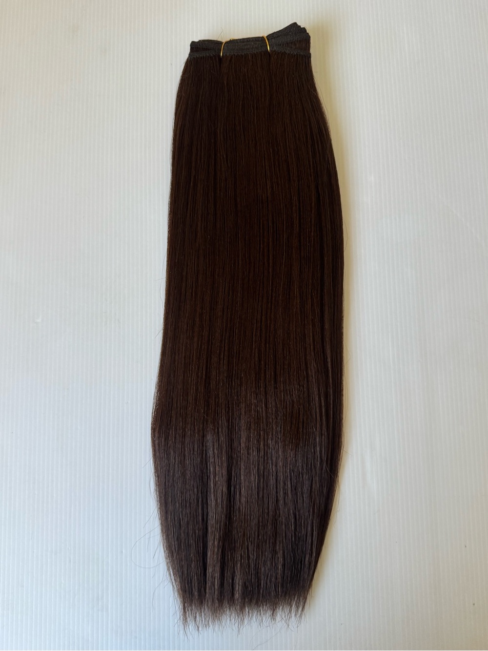 100% Human hair - 16” Micro Yaki Straight Human Hair Weft Extensions Brown #4
